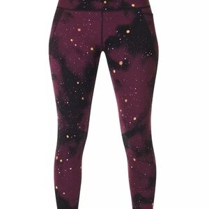 Sweaty Betty Purple Ditzy Sun Galaxy Print 7/8 Leggings